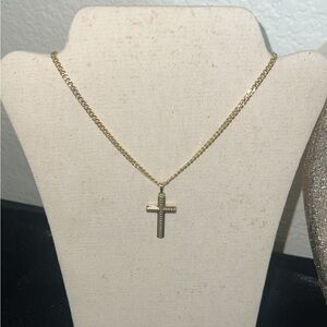 Gold Cross Pendant Necklace